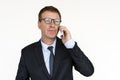 Businessman Mobile Phone Talking Communication Portrait Concept Royalty Free Stock Photo