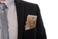 Businessman with money in his pocket