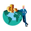 businessman money world