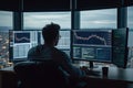 Businessman monitoring stock market Generative ai