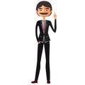 Business man with a mustache happy with his bright idea business concept illustration