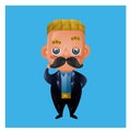 businessman with mustache. Vector illustration decorative design