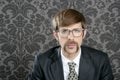 Businessman nerd retro glasses portrait Royalty Free Stock Photo