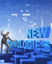 Businessman in new technologies concept Royalty Free Stock Photo