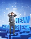 Businessman in new technologies concept Royalty Free Stock Photo