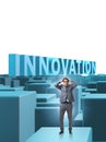 Businessman in new technologies concept Royalty Free Stock Photo
