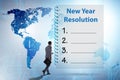 Businessman in new year resolution concept Royalty Free Stock Photo
