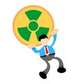 businessman worker stop nuclear activity sign cartoon doodle flat design vector illustration