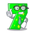 Businessman number seven sign on door cartoon