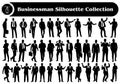 Businessman or Office Employee Silhouettes Vector Collection