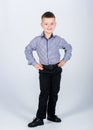 Businessman. Office life. Multimillionaire. confident child with business start up. Modern life. little boss. Ceo Royalty Free Stock Photo