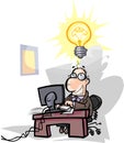 Businessman, office worker have a good idea.