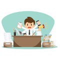 Businessman on office worker vector illustration