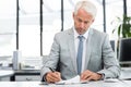 Businessman in office working