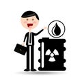 Businessman oil concept radioactive material