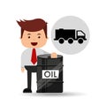 Businessman oil industry truck transpsort