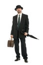 Businessman with an old bag Royalty Free Stock Photo