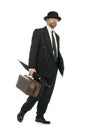 Businessman with an old bag Royalty Free Stock Photo