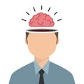Businessman Open head with Brain Royalty Free Stock Photo