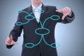 Businessman with organization chart Royalty Free Stock Photo