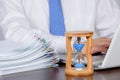 A businessman organizing a large number of documents Royalty Free Stock Photo