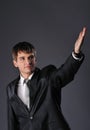 Businessman with outstretched hand Royalty Free Stock Photo