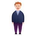 Businessman overweight icon, cartoon style