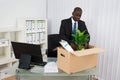 Businessman Packing Plant And Folders