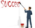 Businessman painting success