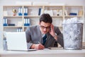 The businessman in paper recycling concept in office Royalty Free Stock Photo