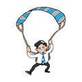 Businessman parachute