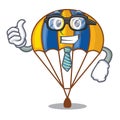 Businessman parachute isolated with in the cartoons