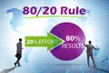 Businessman in pareto rule illustration