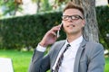 businessman in the park Royalty Free Stock Photo