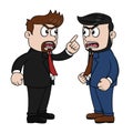 Businessman Partner Conflict Color Illustration