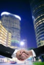 Businessman partners shaking hands with suit Royalty Free Stock Photo