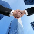 Businessman partners shaking hands with suit Royalty Free Stock Photo