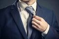 Businessman Perfecting His Tie. Generative ai