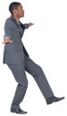 Businessman performing a balancing act