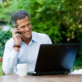 Businessman on the phone outdoor Royalty Free Stock Photo