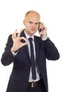 Businessman on the phore Royalty Free Stock Photo