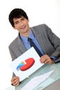 Businessman with a pie chart Royalty Free Stock Photo