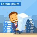 Businessman Pile Stack Paper Documents, Lot of