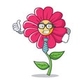 Businessman pink flower character cartoon