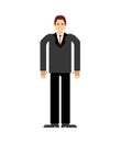 Businessman pixel art. pixelated boss. 8bit vector illustration