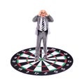 Businessman placed on a dartboard Royalty Free Stock Photo