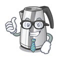 Businessman plastic electric kettle isolated on cartoon