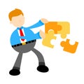 businessman puzzle cartoon doodle flat design vector illustration