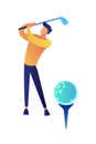 Businessman playing golf vector illustration. Royalty Free Stock Photo