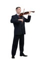 Businessman playing violin Royalty Free Stock Photo